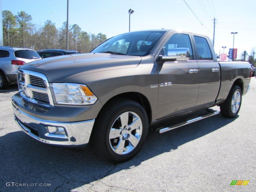 2010 Ram 1500 Big Horn Quad Cab - Austin Tan Pearl / Dark Slate/Medium Graystone photo #3