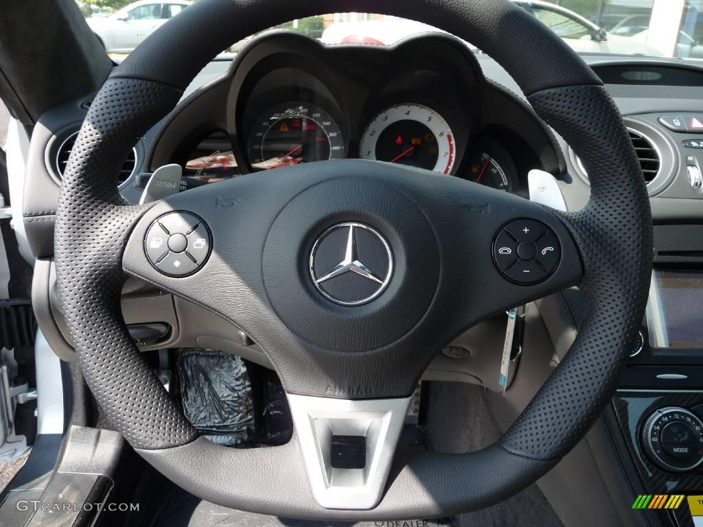 2009 Mercedes-Benz SL 65 AMG Black Series Coupe Black Steering Wheel Photo #44968606