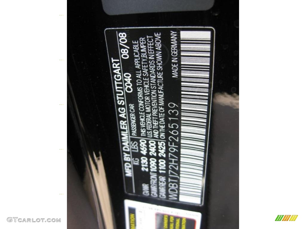 2009 CLK Color Code 040 for Black Photo #44970221