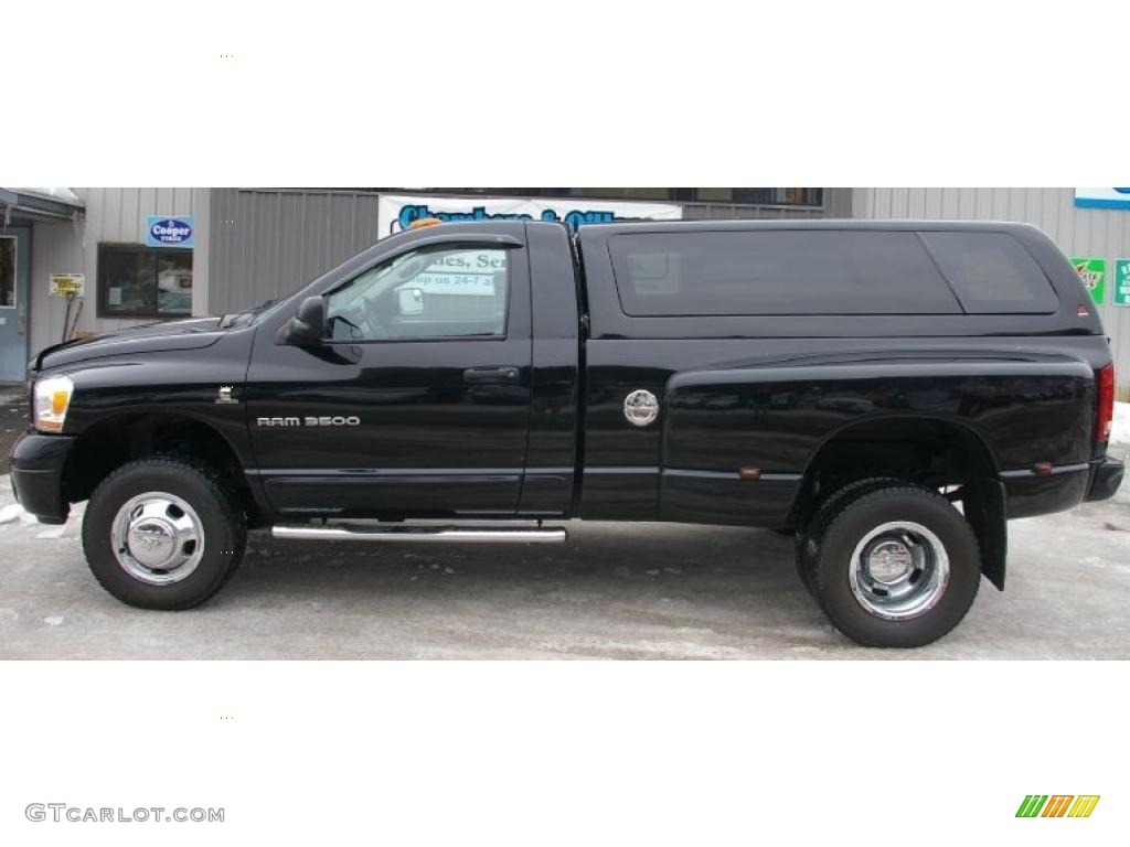 Black 2006 Dodge Ram 3500 Sport Regular Cab 4x4 Dually Exterior Photo #44970277