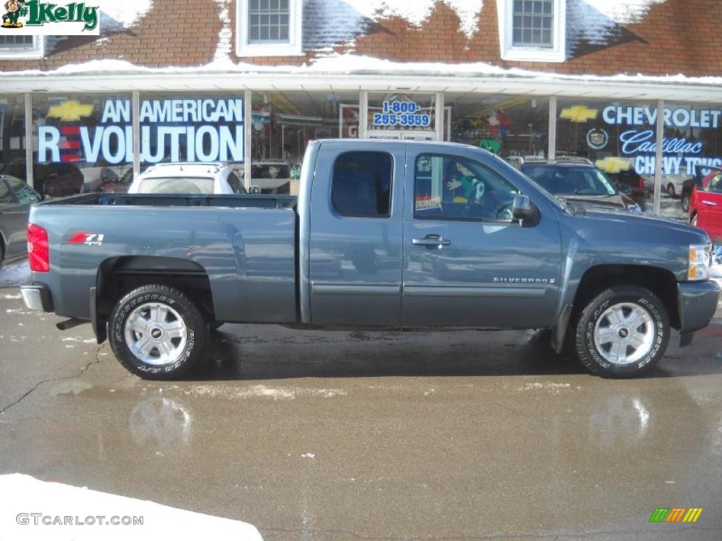 2009 Silverado 1500 LTZ Extended Cab - Blue Granite Metallic / Ebony photo #2