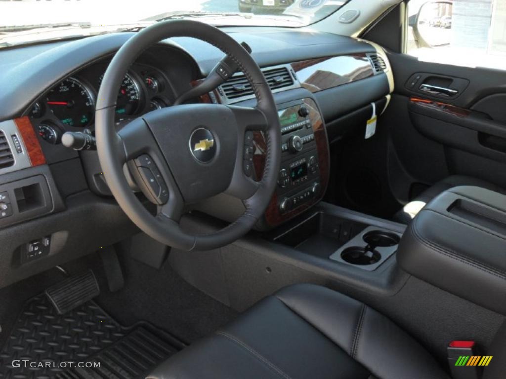 Ebony Interior 2011 Chevrolet Silverado 1500 LTZ Crew Cab Photo #44971781