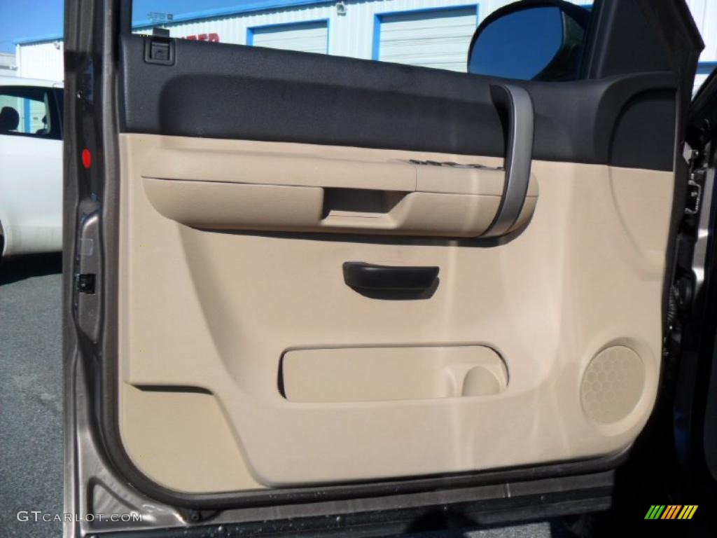2007 GMC Sierra 1500 SLE Extended Cab Ebony Black/Light Cashmere Door Panel Photo #44976621