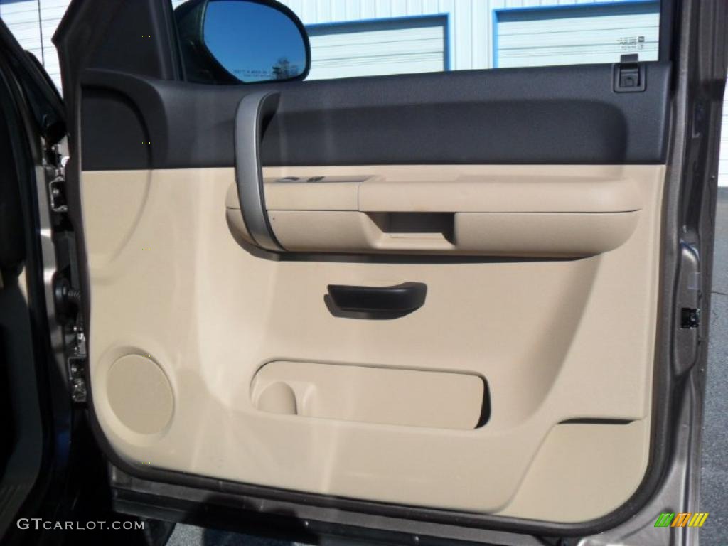 2007 GMC Sierra 1500 SLE Extended Cab Ebony Black/Light Cashmere Door Panel Photo #44976813