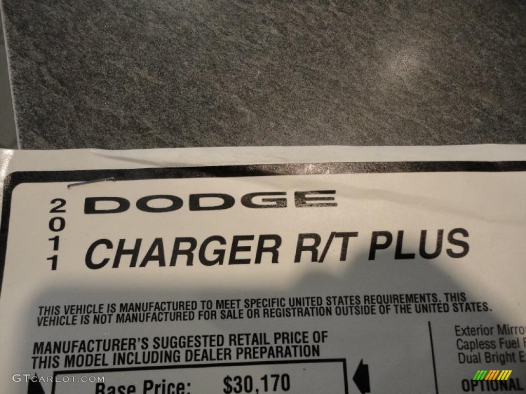 2011 Dodge Charger R/T Plus Window Sticker Photo #44977845