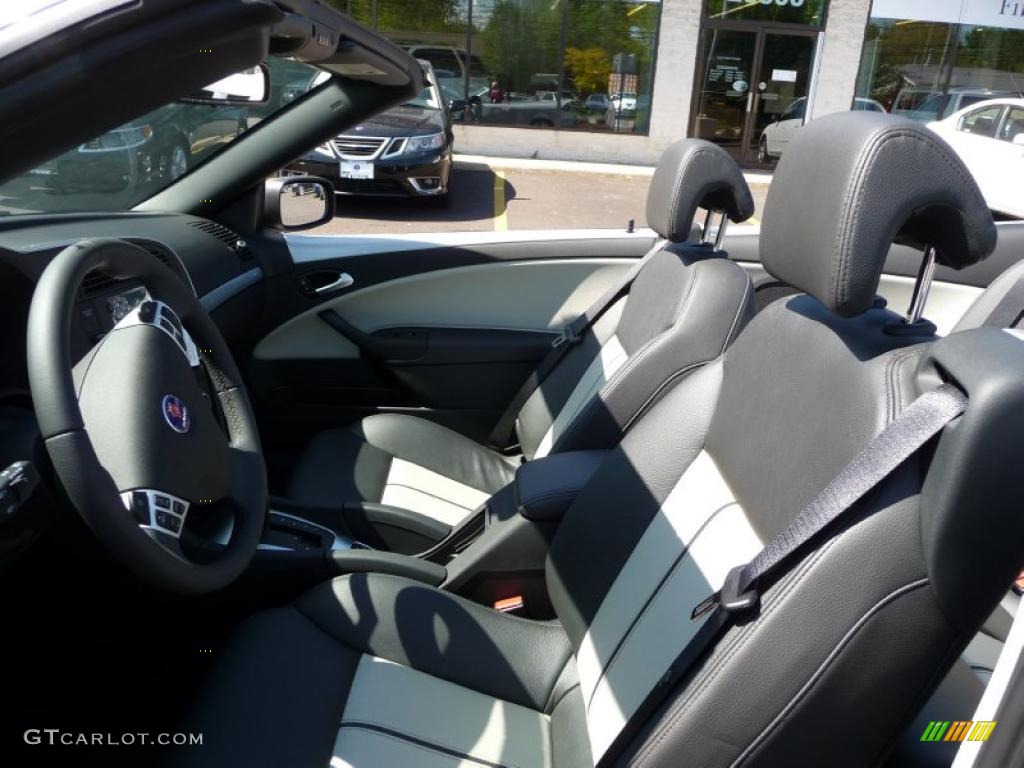 Black/Parchment Interior 2009 Saab 9-3 Aero Convertible Photo #44977921