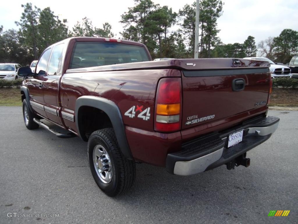 Dark Carmine Red Metallic 2001 Chevrolet Silverado 2500HD LS Extended Cab 4x4 Exterior Photo #44979288