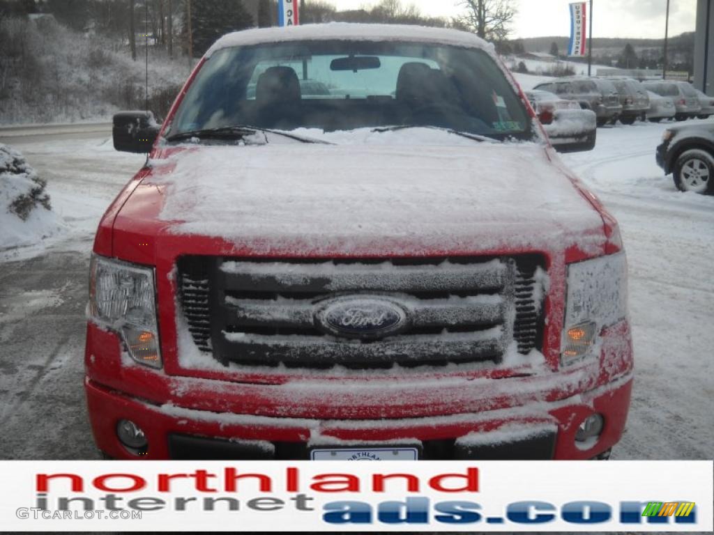 2010 F150 STX SuperCab 4x4 - Vermillion Red / Medium Stone photo #3