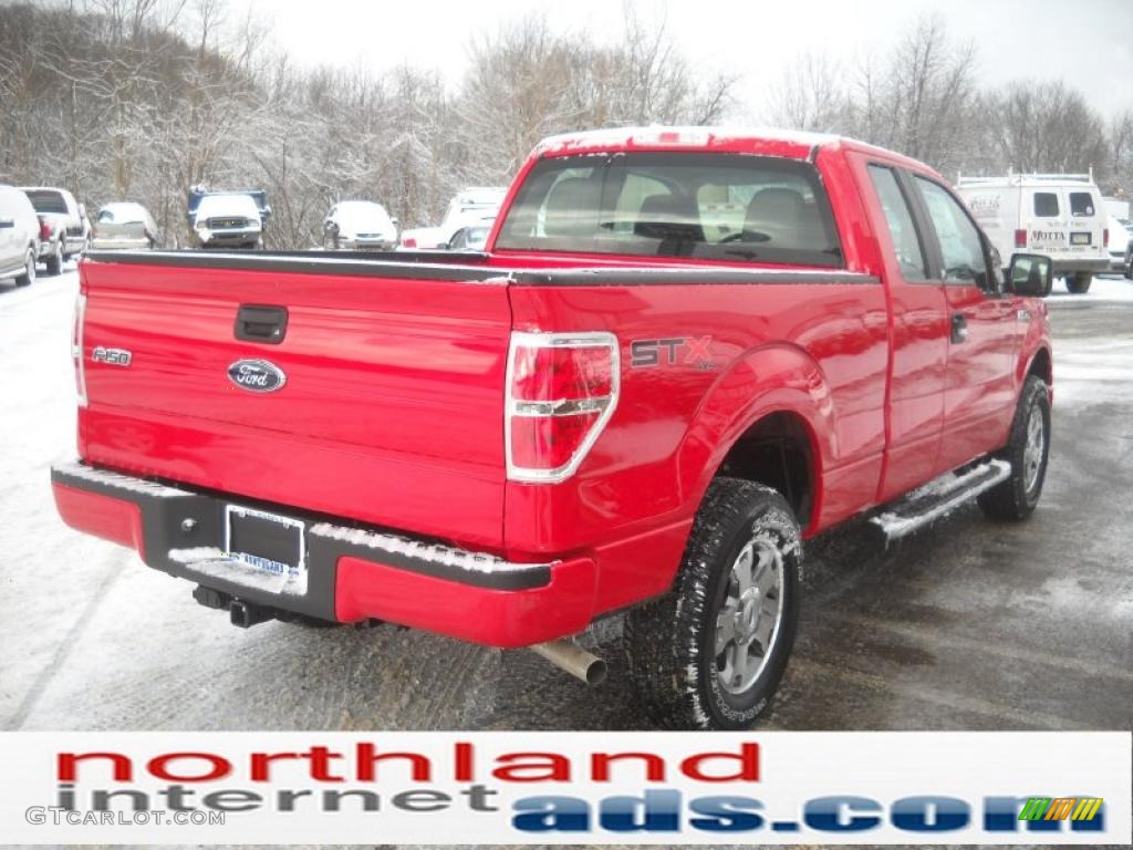 2010 F150 STX SuperCab 4x4 - Vermillion Red / Medium Stone photo #6