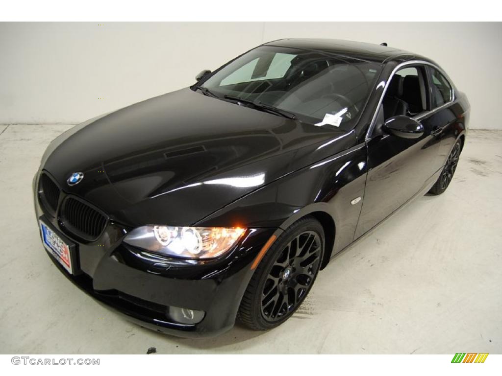2008 3 Series 328i Coupe - Jet Black / Black photo #9