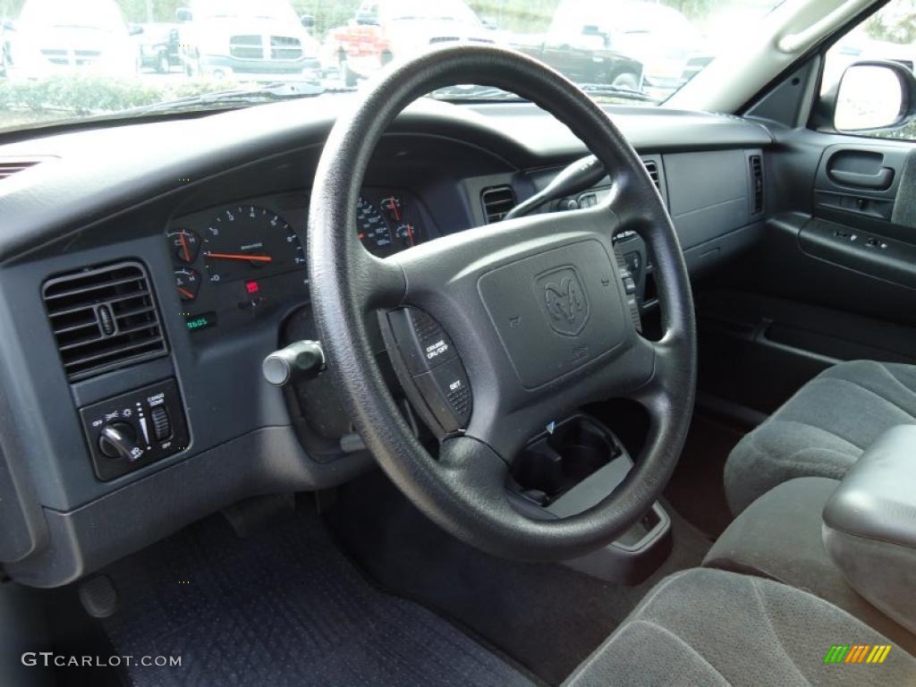 2004 Dakota SLT Quad Cab 4x4 - Graphite Metallic / Dark Slate Gray photo #6