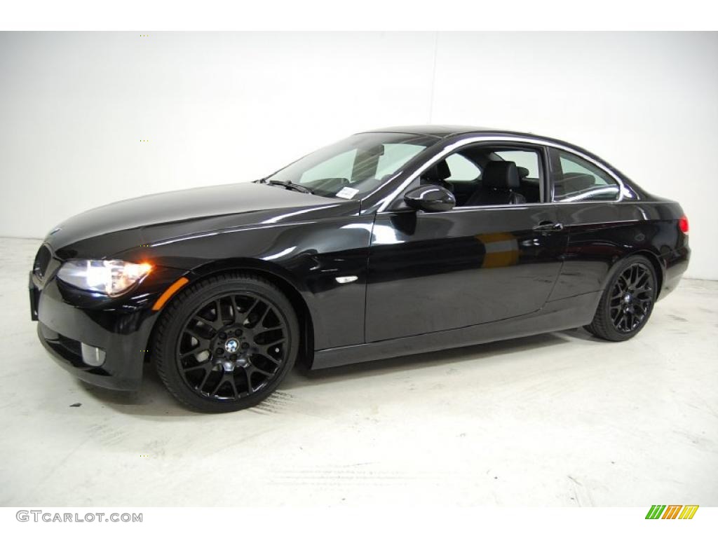 2008 3 Series 328i Coupe - Jet Black / Black photo #10