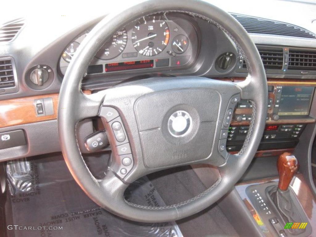 1998 BMW 7 Series 740iL Sedan Black Steering Wheel Photo #44986518