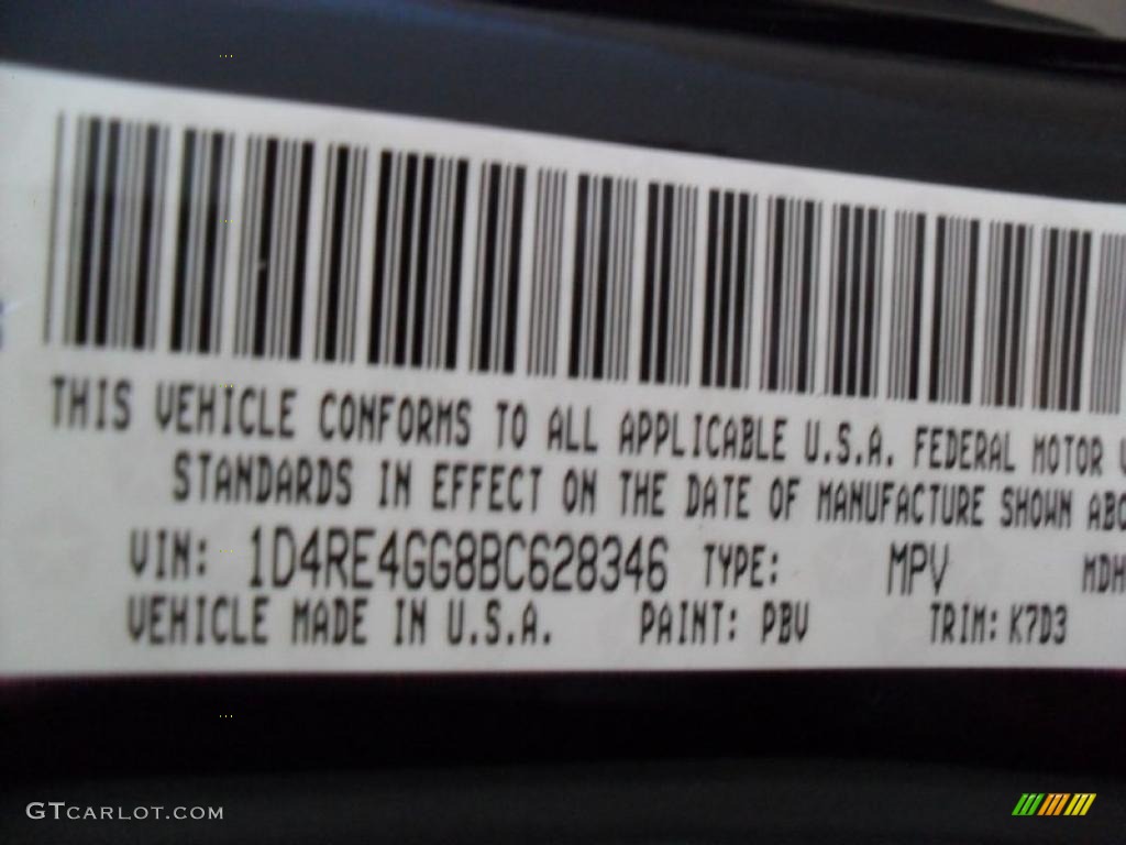 2011 Durango Color Code PBV for Blackberry Pearl Photo #44991158