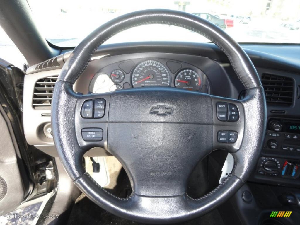 2004 Chevrolet Monte Carlo Supercharged SS Ebony Black Steering Wheel Photo #44996472