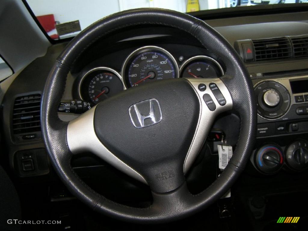2008 Honda Fit Sport Black/Grey Steering Wheel Photo #45000210