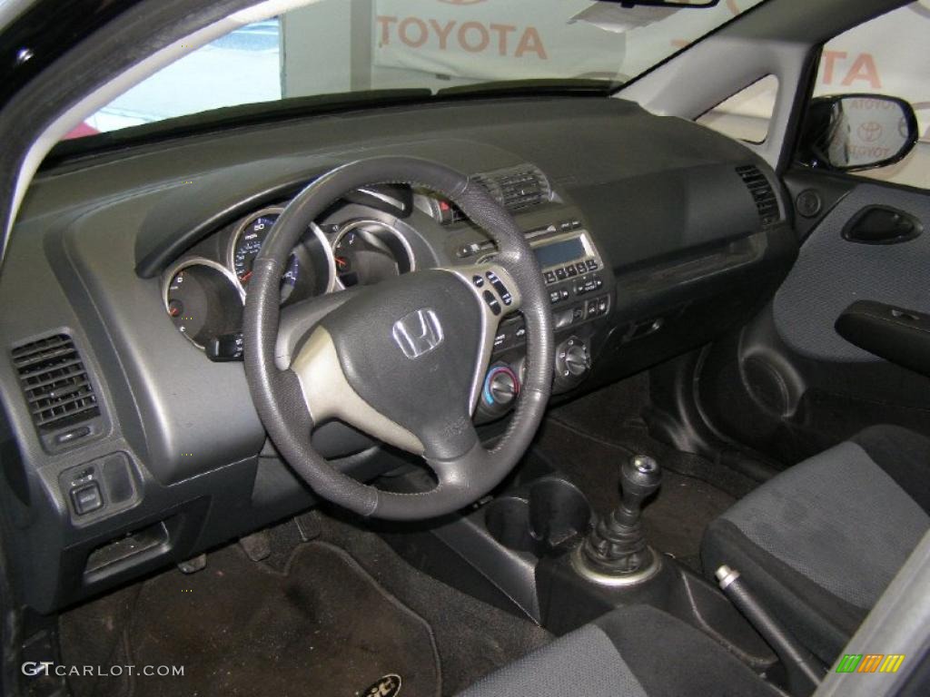 Black/Grey Interior 2008 Honda Fit Sport Photo #45000286