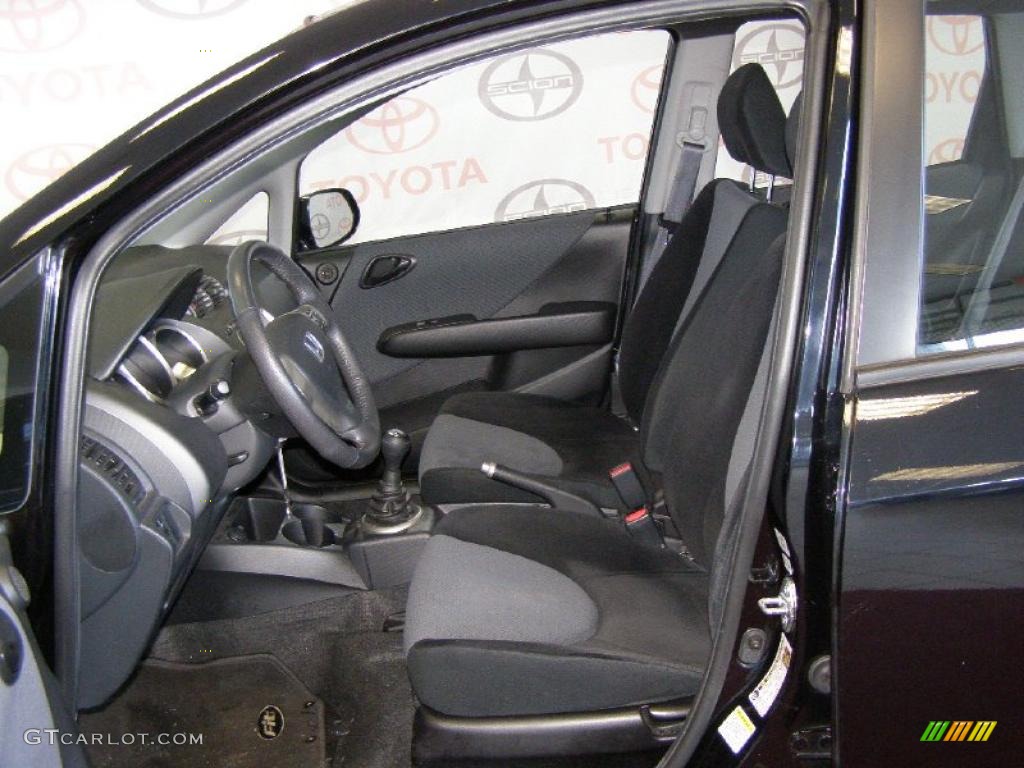 Black/Grey Interior 2008 Honda Fit Sport Photo #45000311