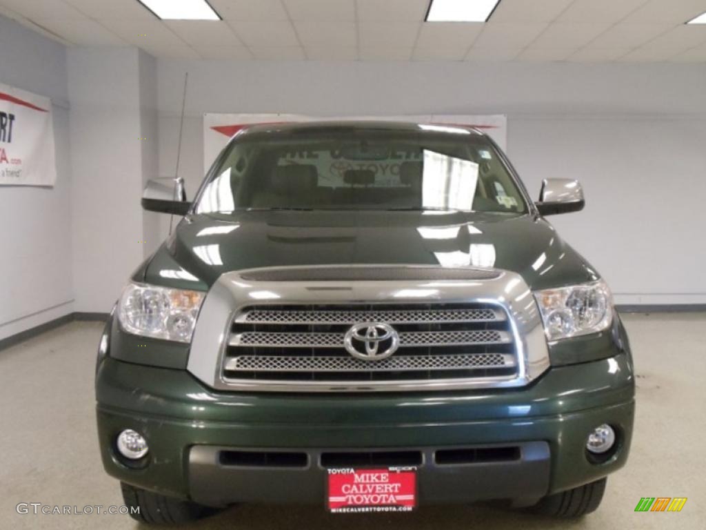 2008 Tundra Limited CrewMax - Timberland Green Mica / Beige photo #2