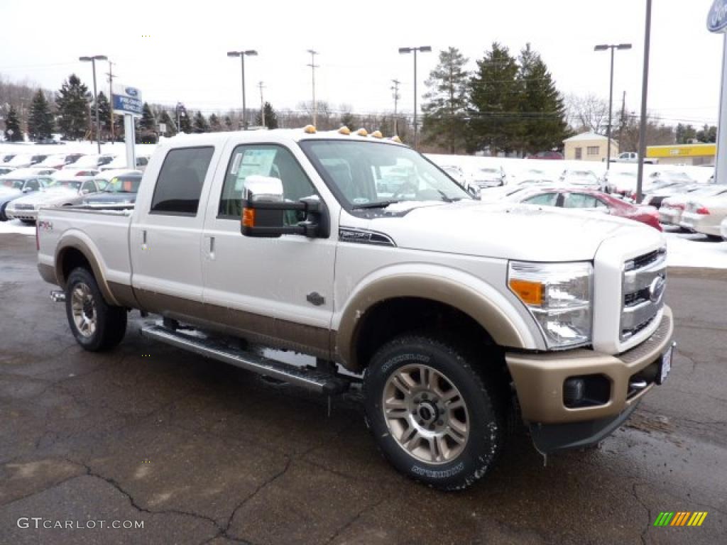 White Platinum Metallic Tri-Coat 2011 Ford F250 Super Duty King Ranch Crew Cab 4x4 Exterior Photo #45007436