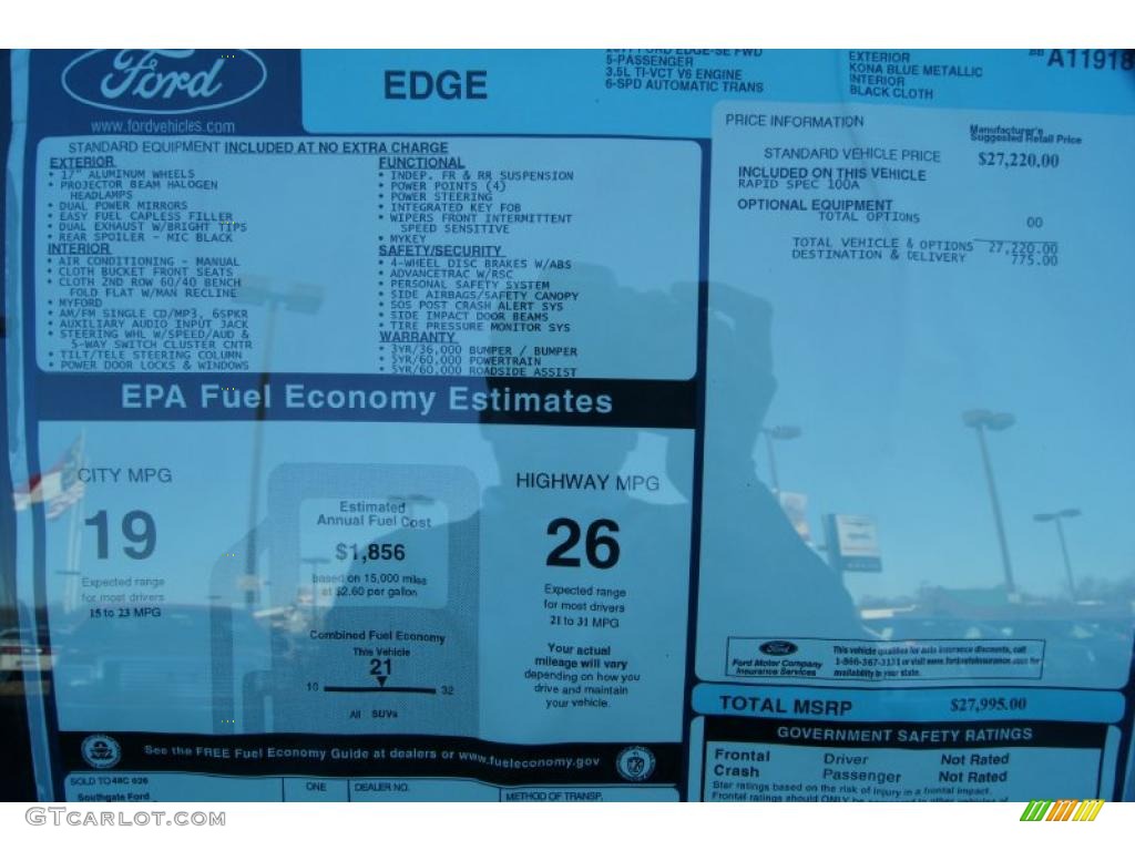 2011 Ford Edge SE Window Sticker Photos