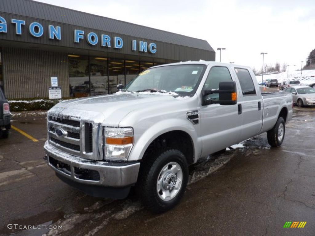 2010 F250 Super Duty XLT Crew Cab 4x4 - Ingot Silver Metallic / Medium Stone photo #8