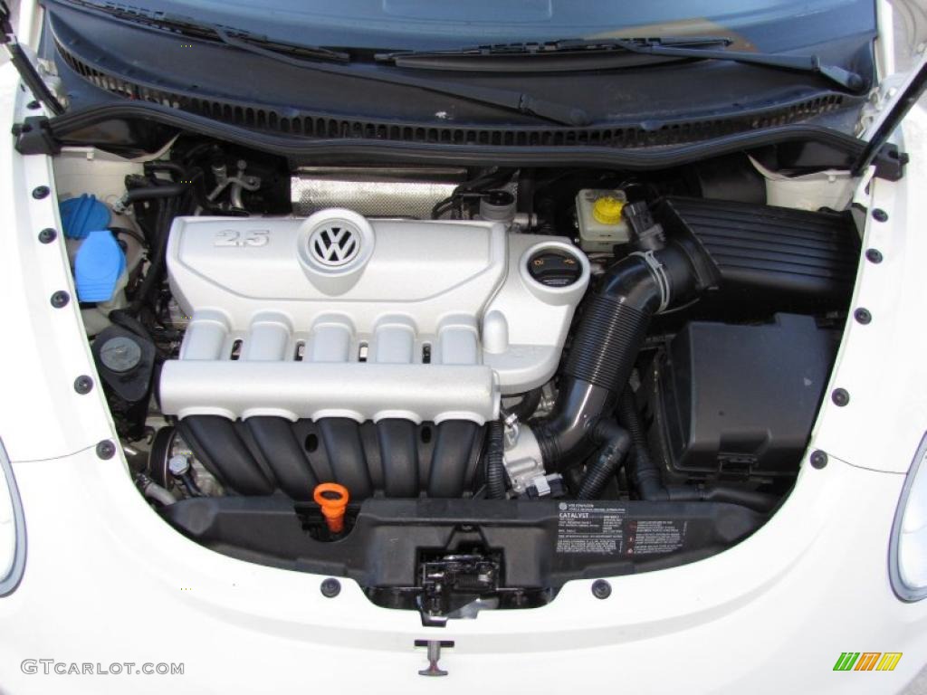 2008 Volkswagen New Beetle Triple White Coupe 2.5L DOHC 20V 5 Cylinder Engine Photo #45016278