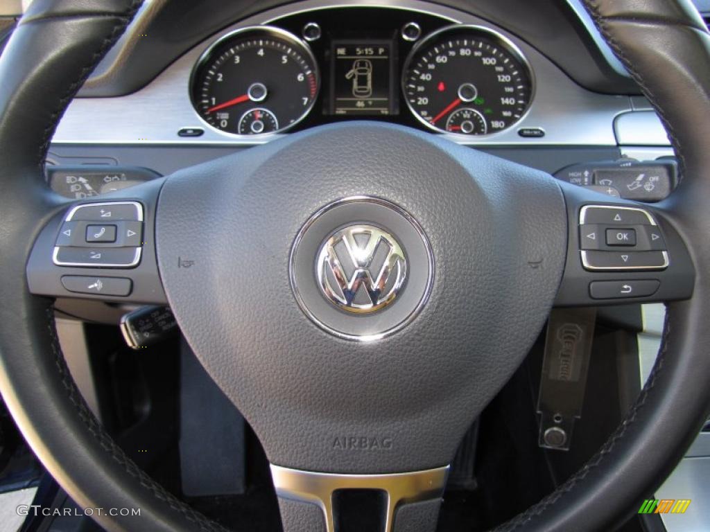 2009 Volkswagen CC VR6 Sport Black Steering Wheel Photo #45016358