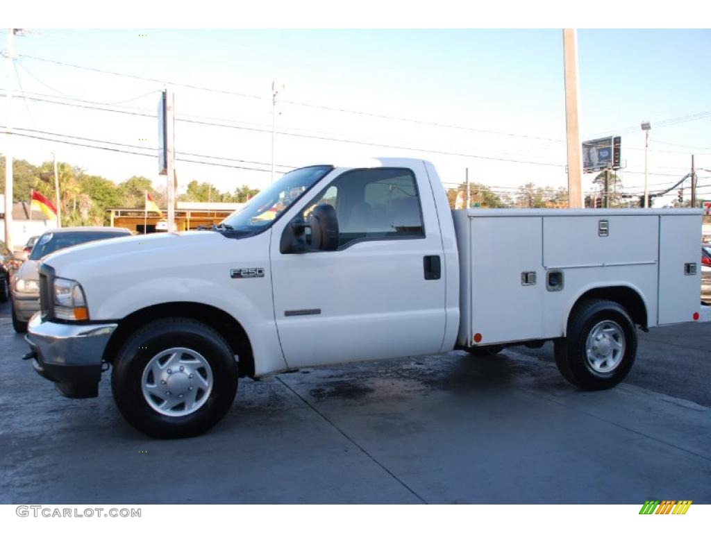 2004 F250 Super Duty XL Regular Cab Chassis - Oxford White / Medium Flint photo #1