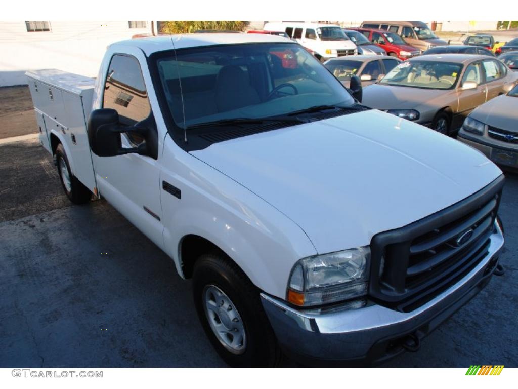 2004 F250 Super Duty XL Regular Cab Chassis - Oxford White / Medium Flint photo #5