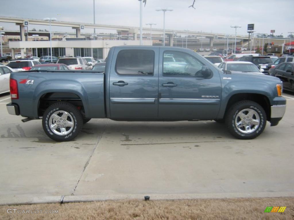 2011 Sierra 1500 SLE Crew Cab 4x4 - Stealth Gray Metallic / Ebony photo #6