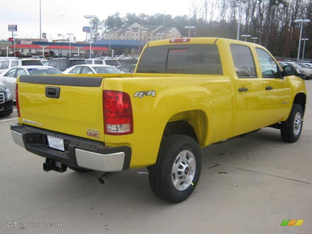 2011 Sierra 2500HD SLE Crew Cab 4x4 - Fleet Yellow / Ebony photo #5