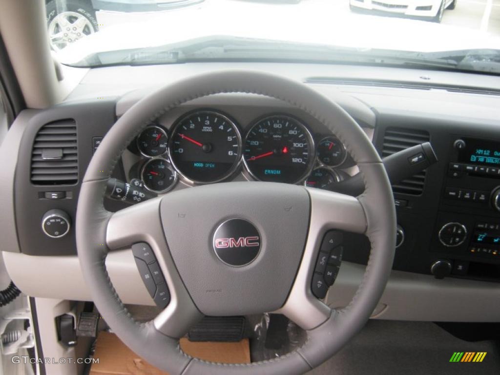 2011 GMC Sierra 1500 SLE Crew Cab 4x4 Dark Titanium/Light Titanium Steering Wheel Photo #45017516