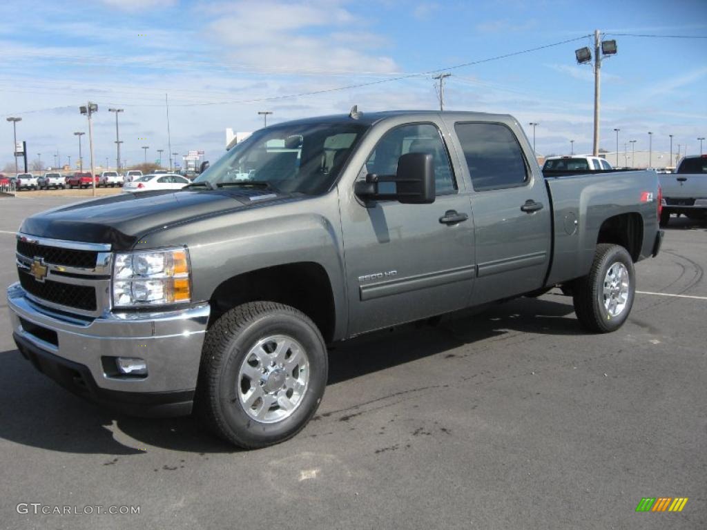 Steel Green Metallic 2011 Chevrolet Silverado 2500HD LT Crew Cab 4x4 Exterior Photo #45017656