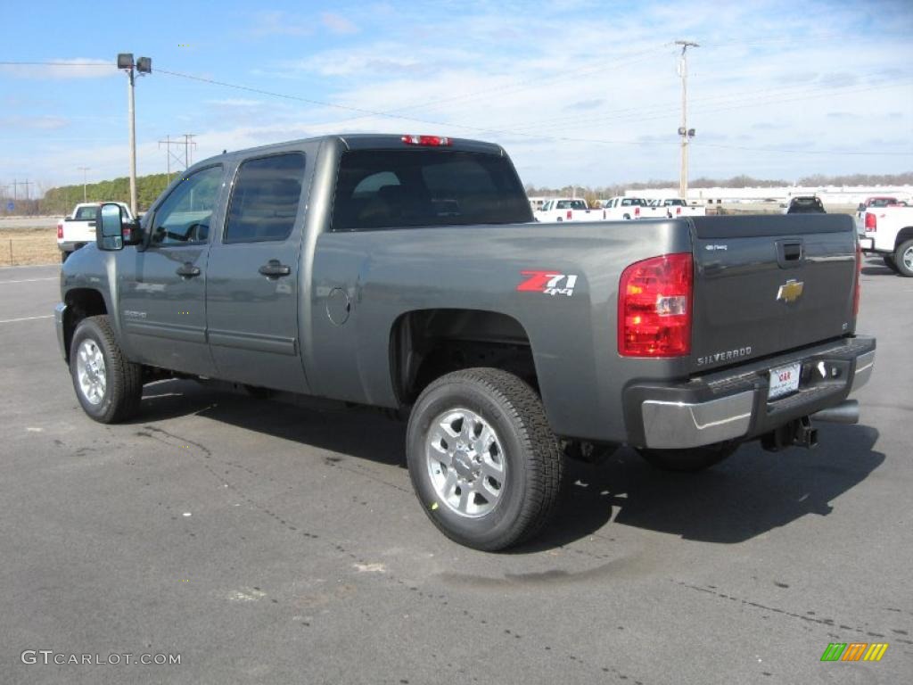 Steel Green Metallic 2011 Chevrolet Silverado 2500HD LT Crew Cab 4x4 Exterior Photo #45017680