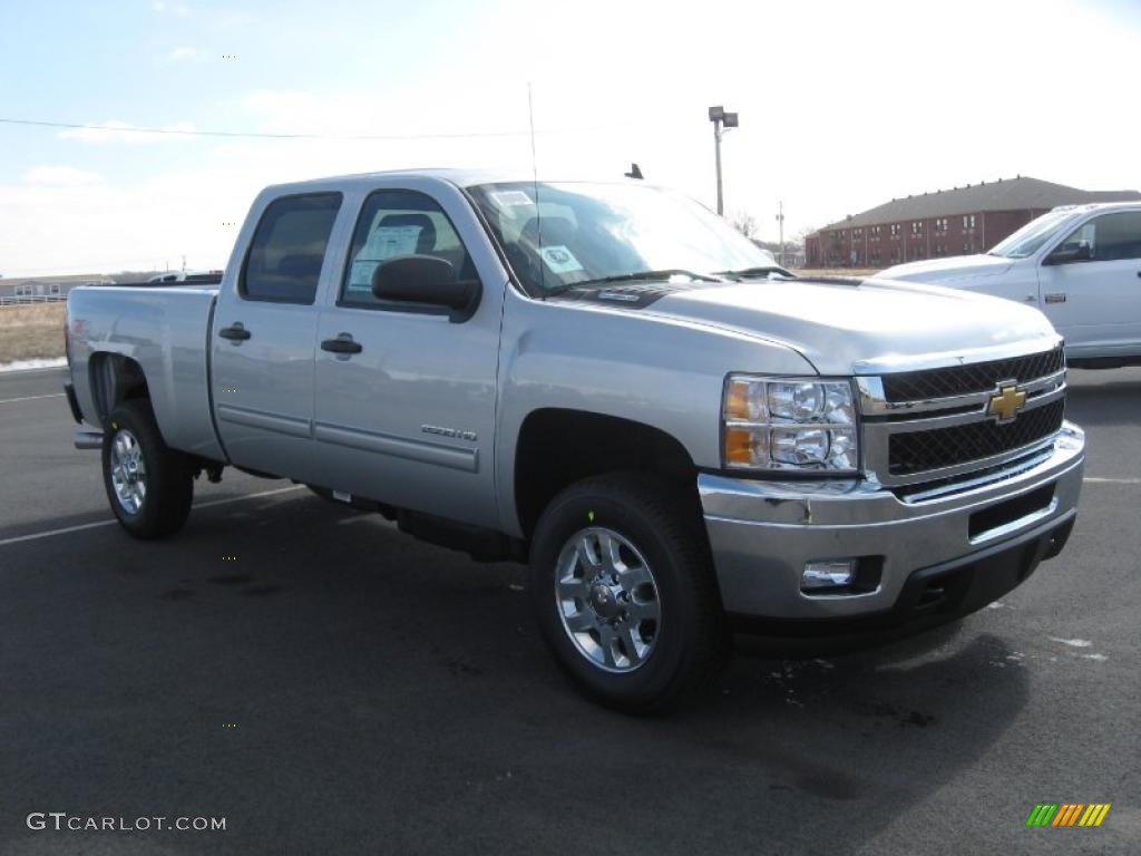 Sheer Silver Metallic 2011 Chevrolet Silverado 2500HD LT Crew Cab 4x4 Exterior Photo #45017736