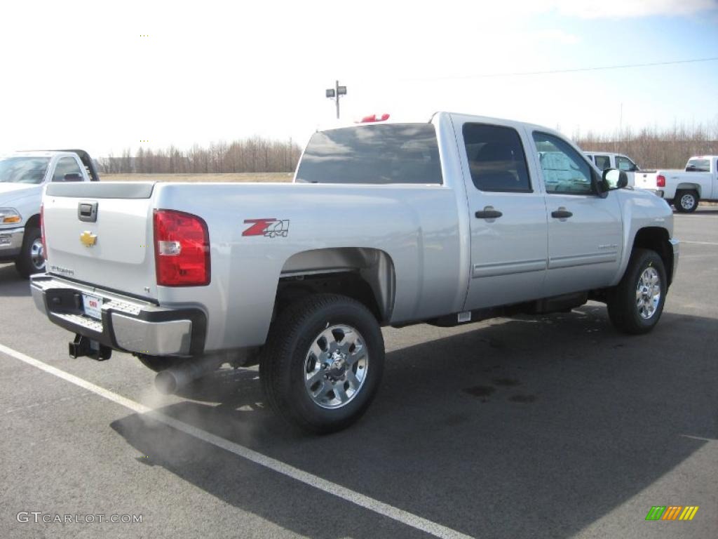 Sheer Silver Metallic 2011 Chevrolet Silverado 2500HD LT Crew Cab 4x4 Exterior Photo #45017744