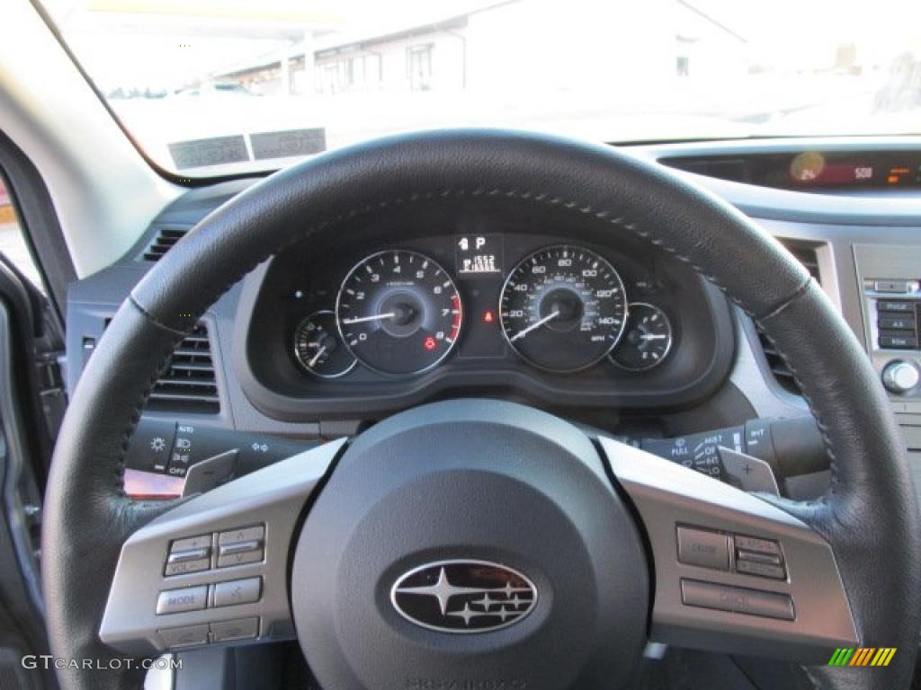 2010 Subaru Legacy 2.5i Limited Sedan Off Black Steering Wheel Photo #45021361