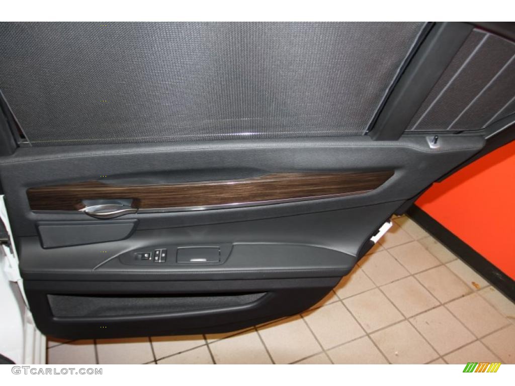 2009 BMW 7 Series 750Li Sedan Black Nappa Leather Door Panel Photo #45023533