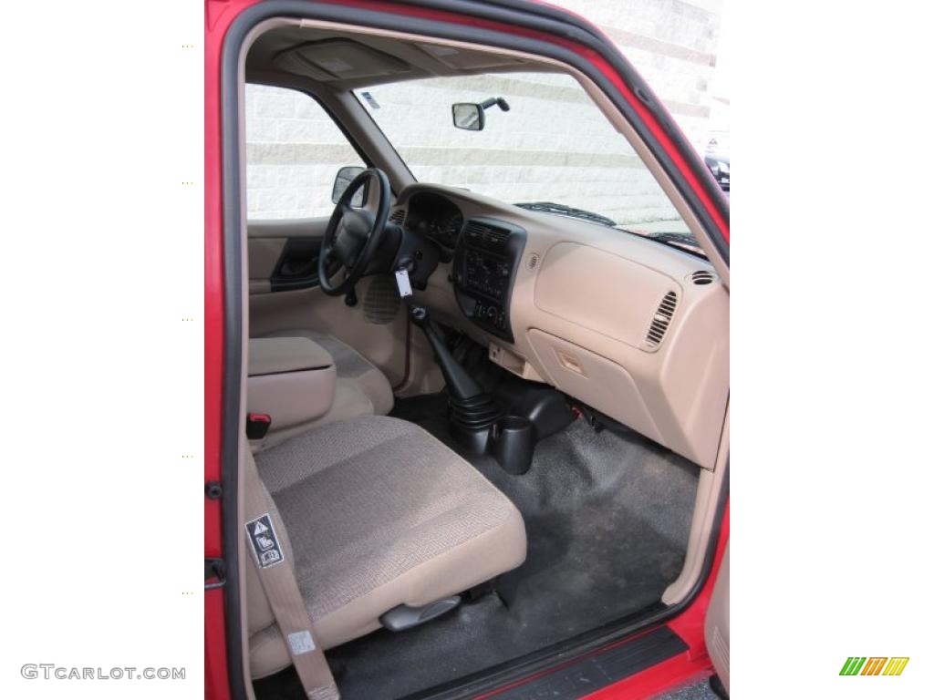 2000 Ranger Sport Regular Cab - Bright Red / Medium Prairie Tan photo #5