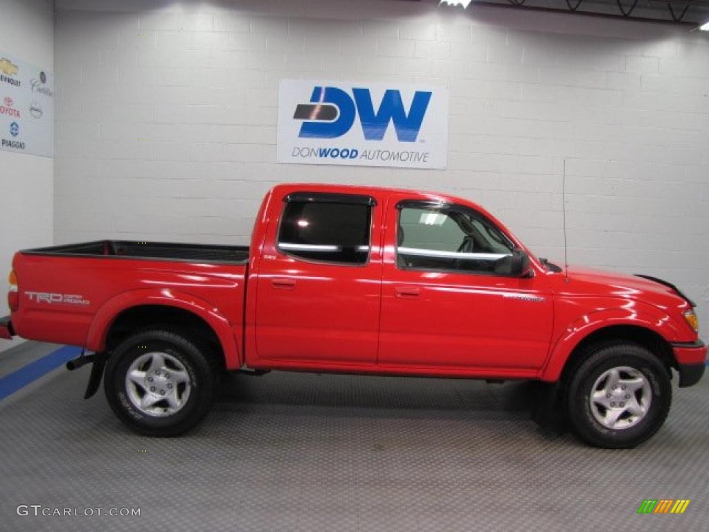 2004 Tacoma V6 TRD Double Cab 4x4 - Radiant Red / Oak photo #6