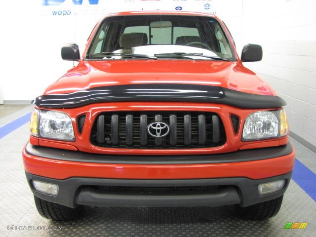 2004 Tacoma V6 TRD Double Cab 4x4 - Radiant Red / Oak photo #7