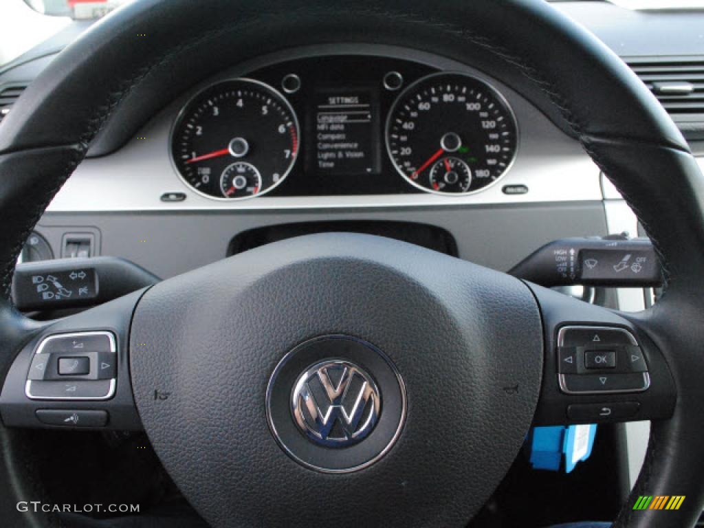 2010 Volkswagen CC Sport Black Steering Wheel Photo #45036685