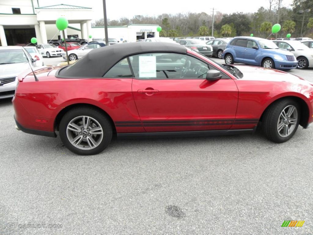 2010 Mustang V6 Premium Convertible - Red Candy Metallic / Charcoal Black photo #9