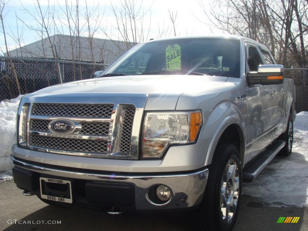 2010 F150 Lariat SuperCrew 4x4 - Ingot Silver Metallic / Black photo #1