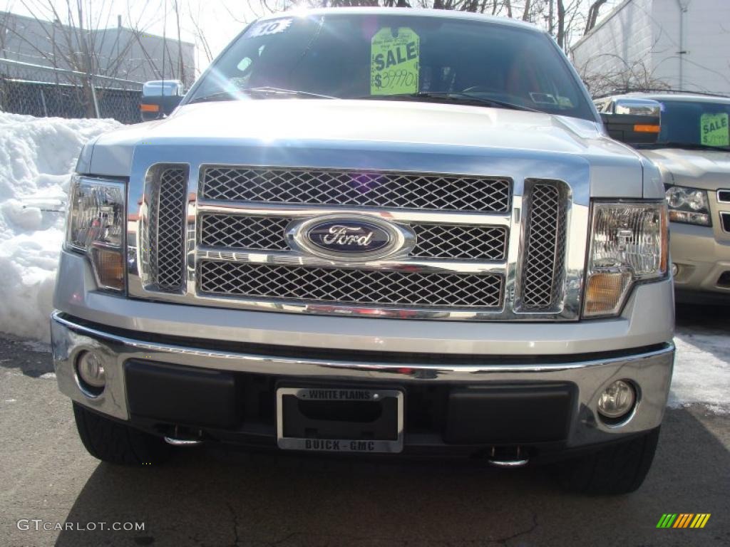 2010 F150 Lariat SuperCrew 4x4 - Ingot Silver Metallic / Black photo #2