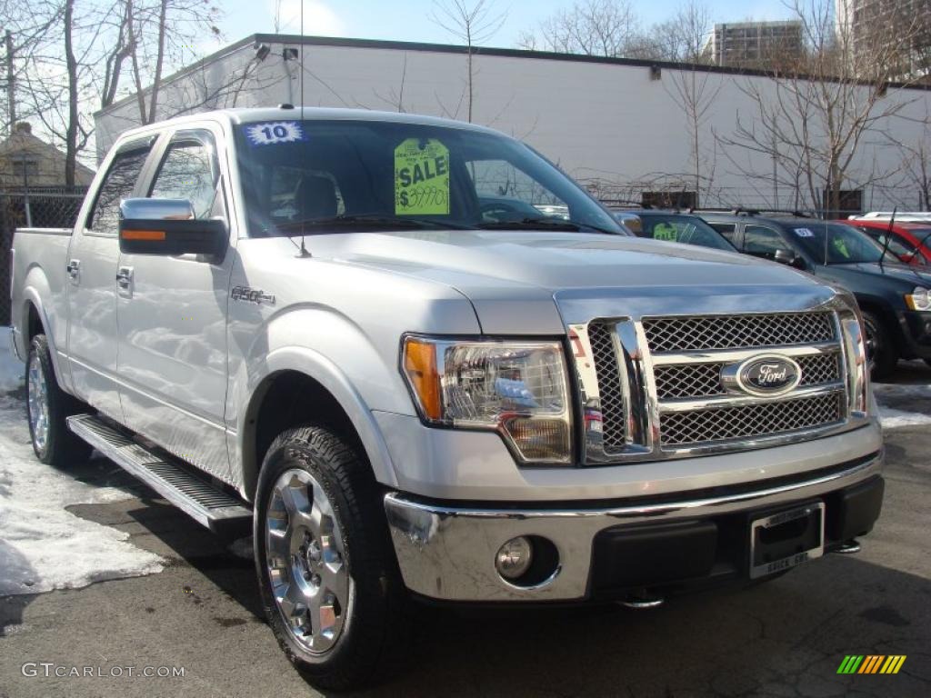 2010 F150 Lariat SuperCrew 4x4 - Ingot Silver Metallic / Black photo #3