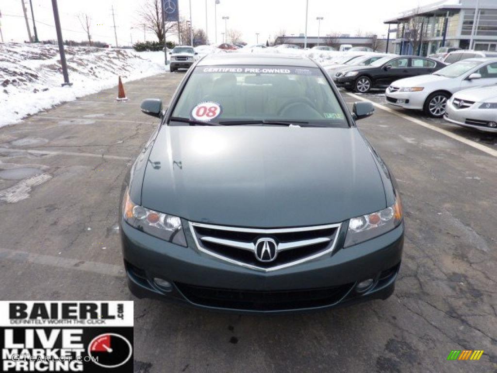 2008 TSX Sedan - Deep Green Pearl / Parchment photo #2