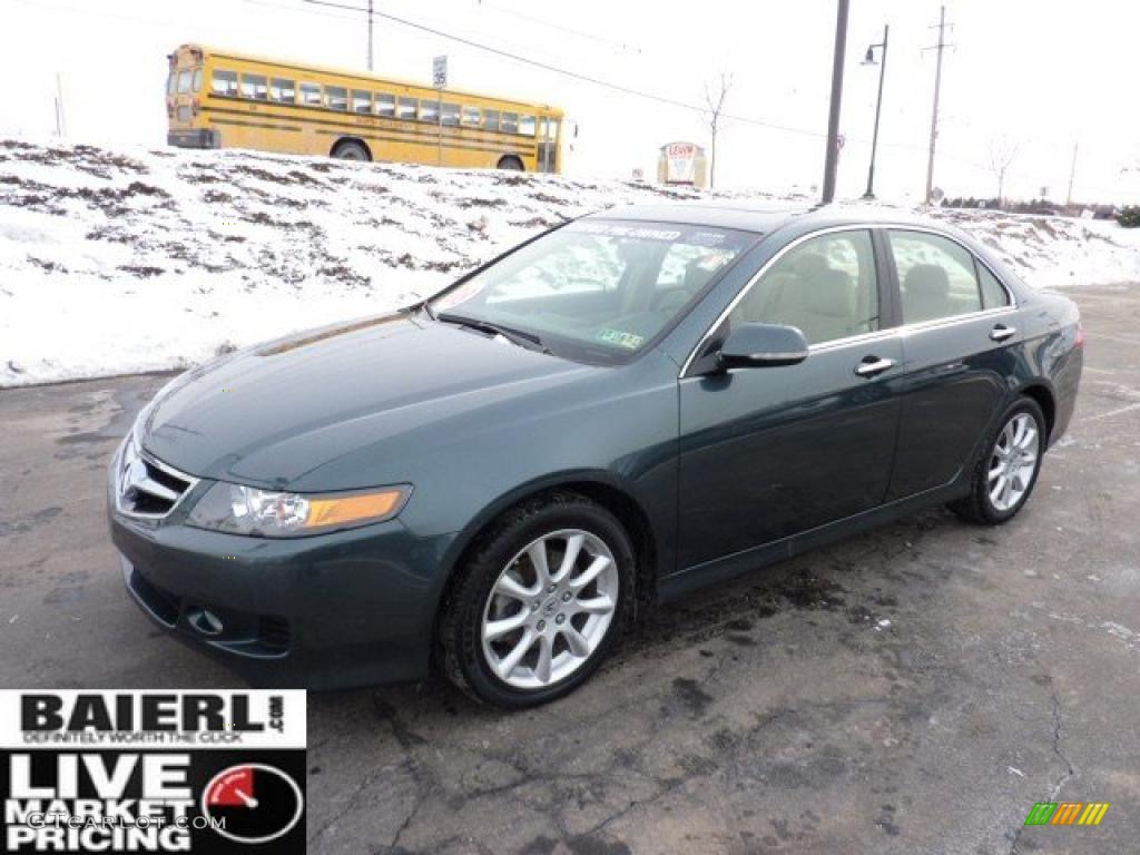 2008 TSX Sedan - Deep Green Pearl / Parchment photo #3