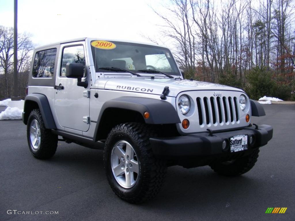 Bright Silver Metallic 2009 Jeep Wrangler Rubicon 4x4 Exterior Photo #45047889